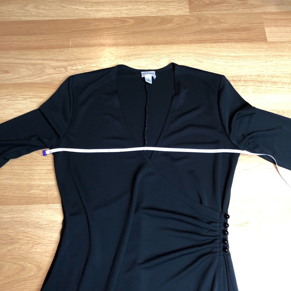 ISAAC MIZRAHI little black dress 3/4 sleeve Sz Sm - Picture 9 of 13